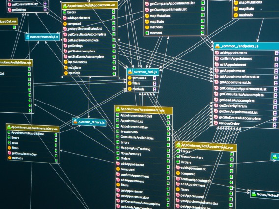 computer screen with many open files