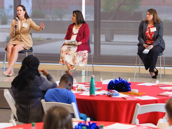 Arizona Town Hall panelist on stage in HSIB