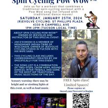 Flyer for Spin Cycle Pow Wow on Jan. 25, 2024