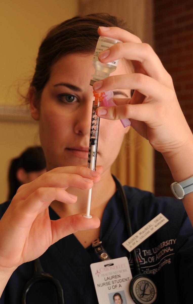 Prepping a syringe