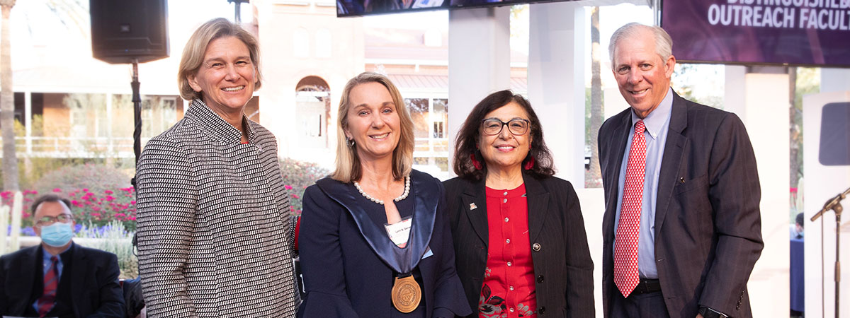  Provost Folks, Dr. Lynn Gerald, Dean Iman Hakim, and President Robbins