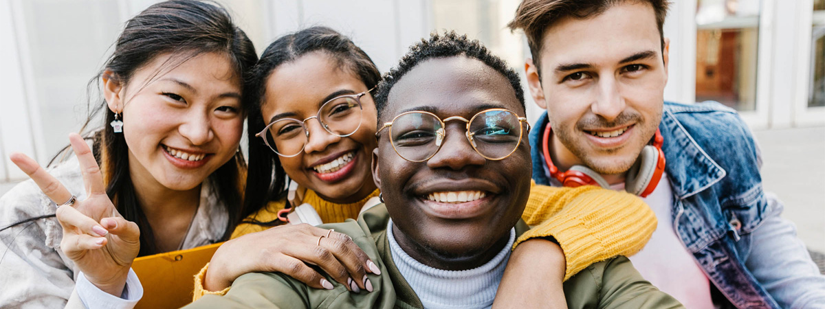  Group of smiling students