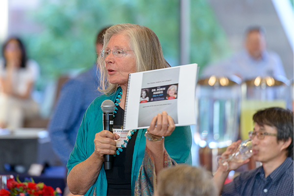 Dr. Mary Kay O'Rourke speaking