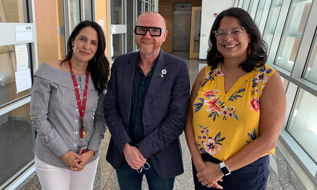 Photo of Jon Adams with Roxanna Apaez and Gaby Valdez